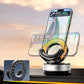 Black vacuum suction cup phone car mount with dial knob and orange accent ring