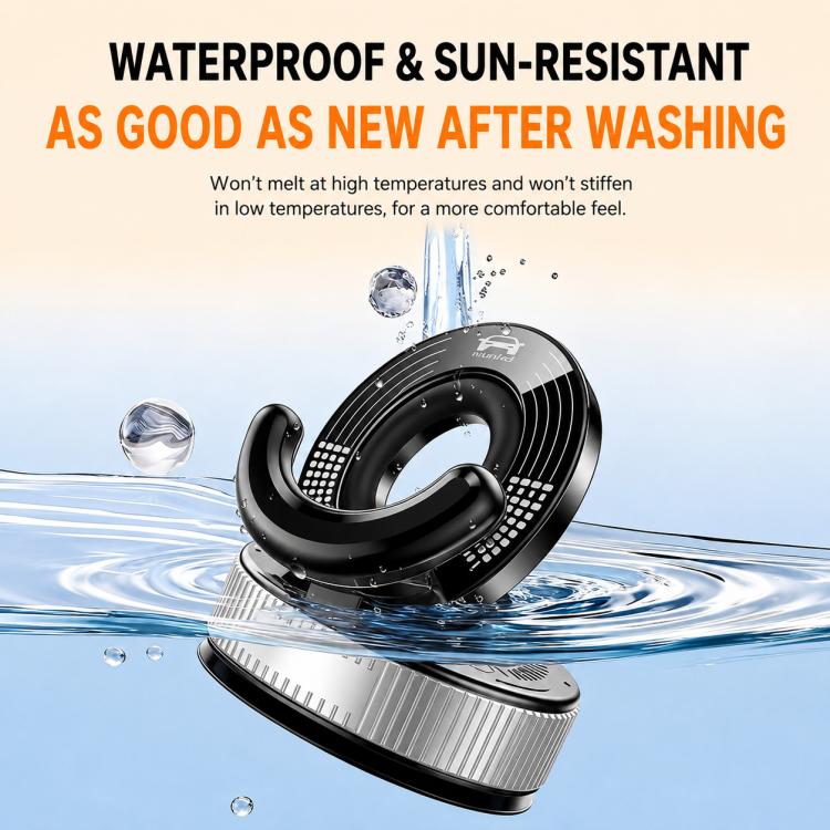 Black phone mount suction cup with circular grip and silver ridged base