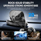 Car phone mount with round suction base and stabilizing side arms
