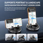Two car phone mounts with rotating suction bases holding smartphones in different orientations