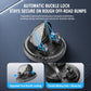 Car phone mount with dual buckle locks and rotating suction base, phone clamped
