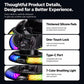 Car wireless charging holder details: silicone pads, one-touch lock, Type-C, 7-color light