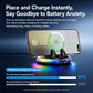Orange self-adhesive rotating wireless charging phone holder with phone mounted