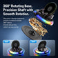 Black 360° rotating base wireless charging phone holder with dual side clamps