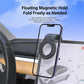 Floating magnetic car phone mount holding a phone vertically on the dashboard
