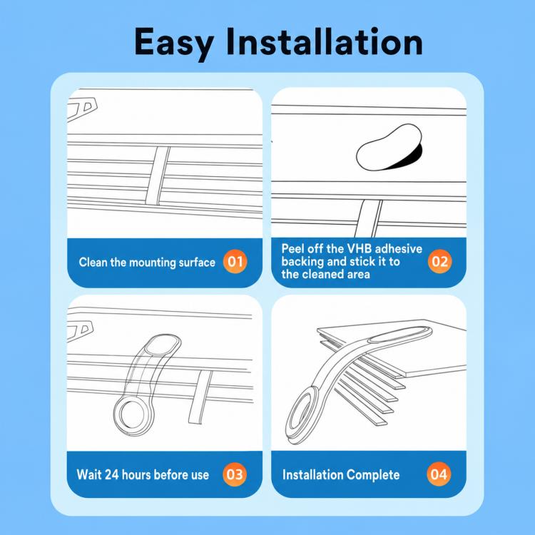 VHB adhesive installation guide for magnetic car phone mount mounting pad setup