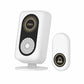 Wireless caregiver call receiver and waterproof call button, white with bell indicator