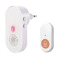 White wireless call receiver with plug and separate handheld call button