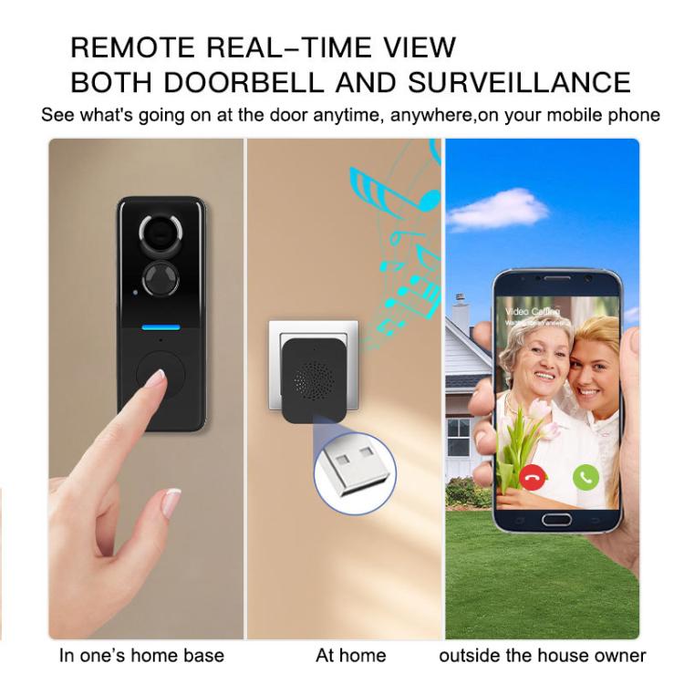 Doorbell camera app showing live remote viewing on a smartphone.