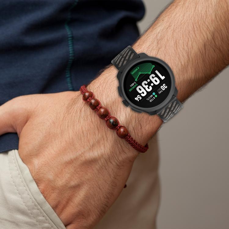 Twill Texture Breathable Two Color Silicone Watch Band, 24mm