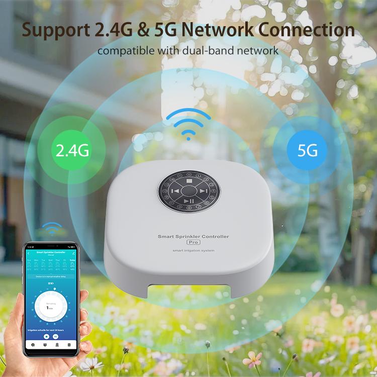 Wi-Fi smart sprinkler controller dual-band 2.4G and 5G network connection illustration