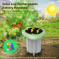 Smart solar soil sensor with solar charging and rechargeable battery power graphics