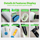 Soil sensor design close-ups: detachable cover, battery, LED indicator