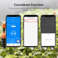 Green WiFi smart sprinkler timer showing black top and front control triangle
