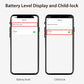 Smart sprinkler timer app showing battery level and child lock