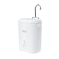 NEO WiFi smart drip irrigation controller, white housing with outlet pipe, side view