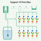 NEO smart drip irrigation controller diagram showing support for up to 10 pots max