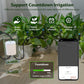 WiFi smart drip irrigation controller with connected tubing and phone countdown app screen