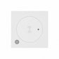Round white WiFi human presence sensor with antenna icon circle and status dot