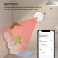 White ceiling presence sensor for detecting someone in the bathroom