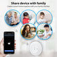 White WiFi presence sensor with smartphone app for family device sharing