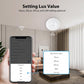 White ceiling presence sensor with lux value settings