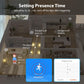 Ceiling-mounted white presence sensor with presence-time settings