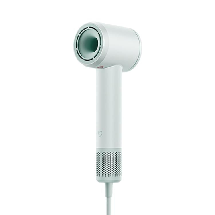 Xiaomi Mijia high-speed hair dryer in green, with rear vent and nozzle head