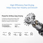 Gray high-speed hair dryer head with fan-style air outlet and nozzle