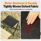 Black water-resistant folding stool with tightly woven Oxford fabric seat