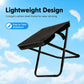 Lightweight portable folding stool, black seat with compact metal frame