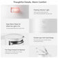 Stainless steel electric kettle with open lid and warm heating indicator light