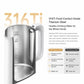 White electric kettle with stainless steel inner chamber and visible heating area.