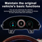 Car LCD speedometer cluster with digital gauges and central 0 display, black