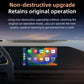 Car dashboard display showing Android Auto and CarPlay interface for ZYD-TAB0S adapter