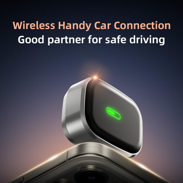 Wireless car adapter module, silver housing with black face and green status light