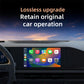 Wireless Android Auto and CarPlay adapter displaying smartphone apps on car screen