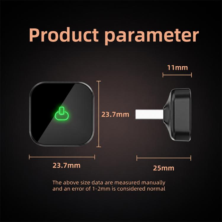 Compact ZYD-B42 wireless Android Auto and CarPlay adapter with power indicator