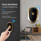 Wireless doorbell chime set with hand pressing the outdoor button and chime unit