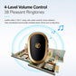 Black and gold wireless music doorbell with speaker grille, sound waves icon
