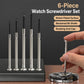 6-piece watch precision screwdriver set with rotating end cap and black bit shafts
