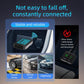 Wireless car adapter plugged in with glowing green LED status screen
