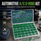 Automotive A/C O-ring rubber ring tool kit with assorted green O-rings in case