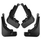 Black 4-piece splash flap set, front and rear wheel mud guards