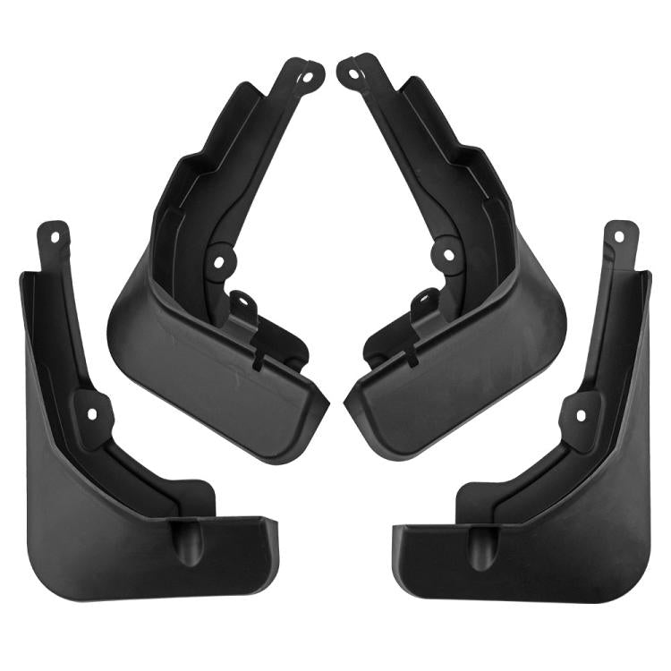 Black 4-piece splash flap set, front and rear wheel mud guards