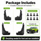 Black splash flap set components with hardware screws and 4 mounting flaps