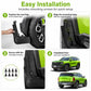 Black wheel splash flap installation steps with included mounting screws