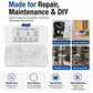 Nylon washer kit with white O-shaped washers and a clear compartment storage box