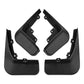 Four-piece black splash flap set with pre-drilled mounting points