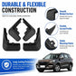 Four-piece black splash flap set with flexible curved profile